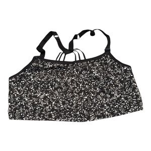 Ava & Viv Black and White Speckled Sports Bra